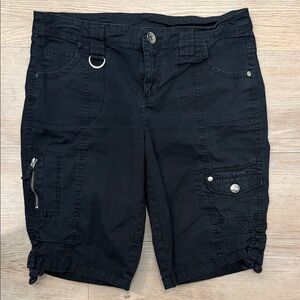 Style & Co. Black Cargo Bermuda Shorts with Utility Details